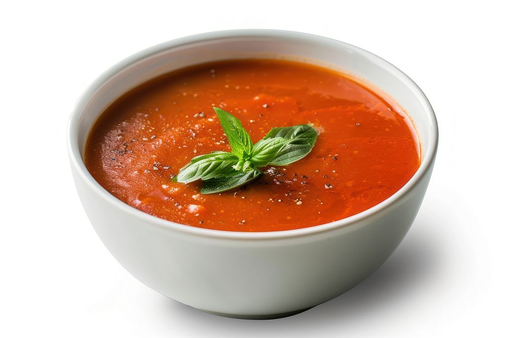 Tomato soup bowl food dish.