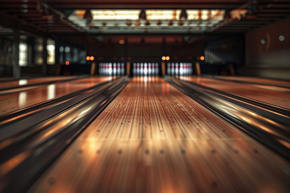 Bowling wood architecture illuminated.