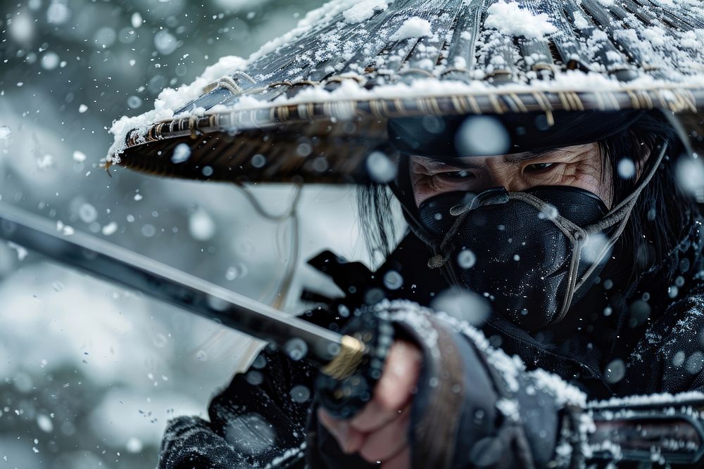 Samurai outdoors warrior winter.