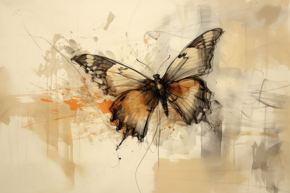 Butterfly painting drawing animal.