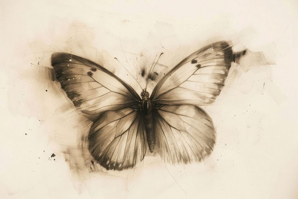 Butterfly drawing sketch animal.