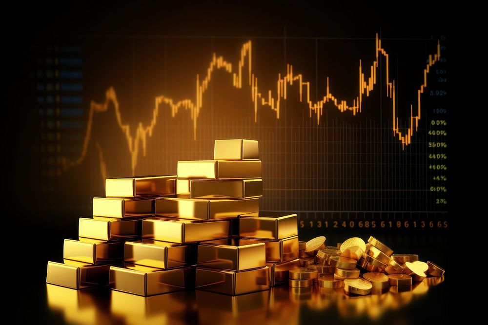 Gold stock investment chart financial business backgrounds currency banking.