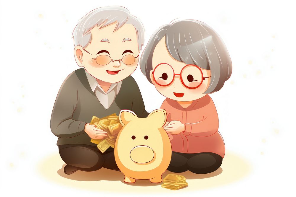 Elderly couples are managing finances at home representation togetherness investment.