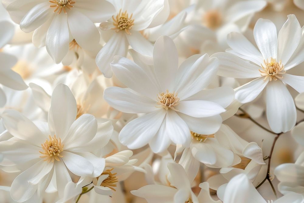 White flower backgrounds blossom nature.