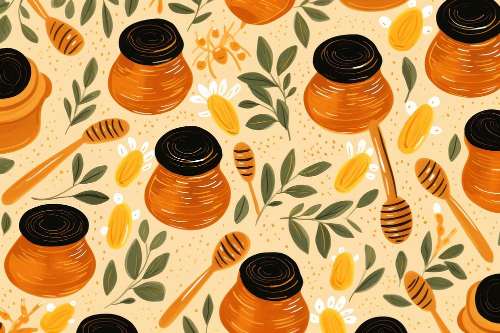 Cute honey pattern food arrangement backgrounds.