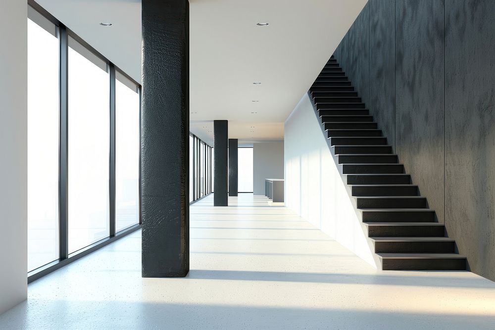 Interior house architecture staircase.