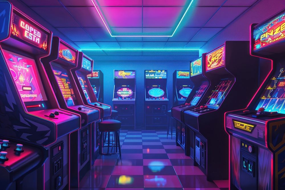 Neon game background nightlife gambling illuminated.