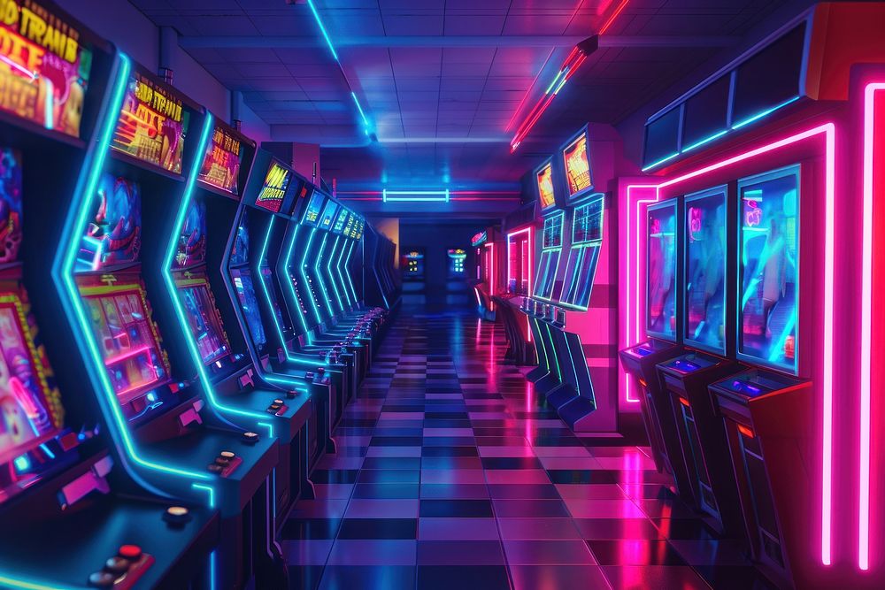 Neon game background nightlife gambling illuminated.