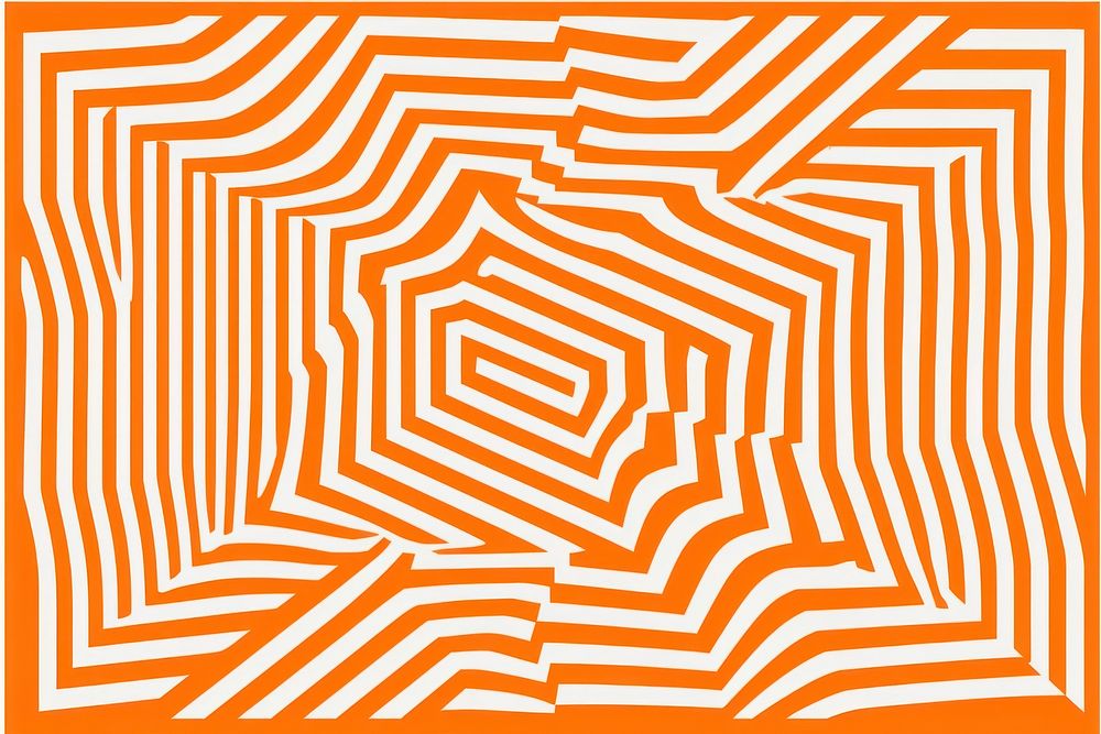 Orange pattern labyrinth abstract.