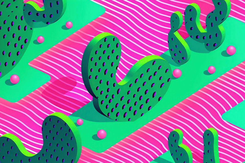 A cactus pattern art backgrounds.