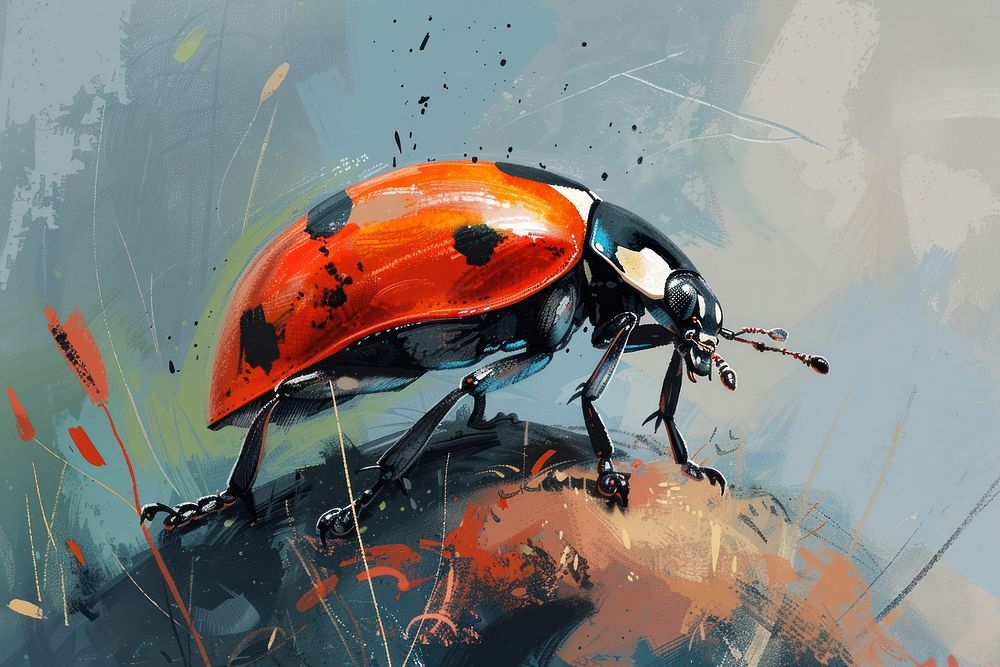 Ladybug painting animal insect.