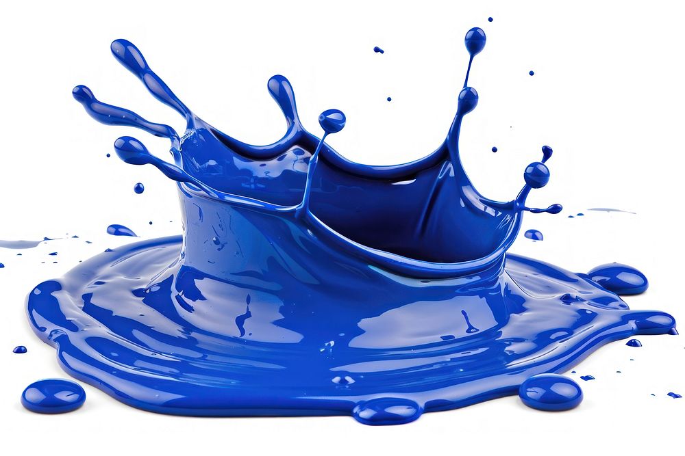 Blue paint splash white background splattered simplicity.