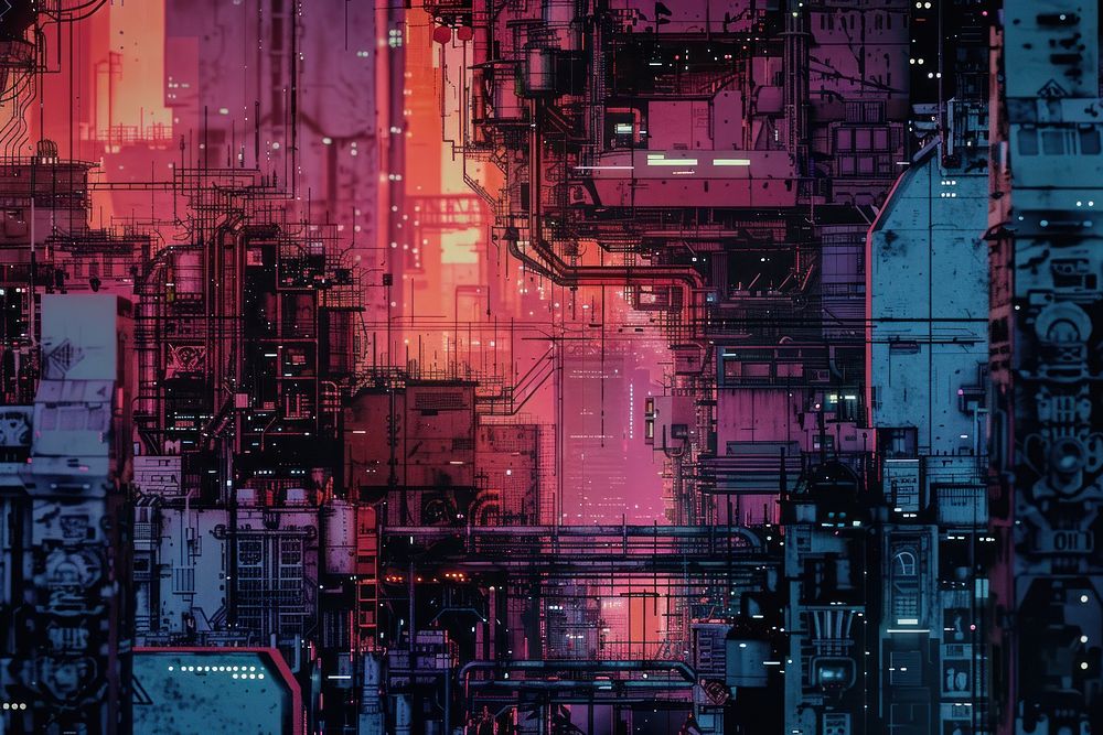 Cyberpunk city background architecture backgrounds metropolis.