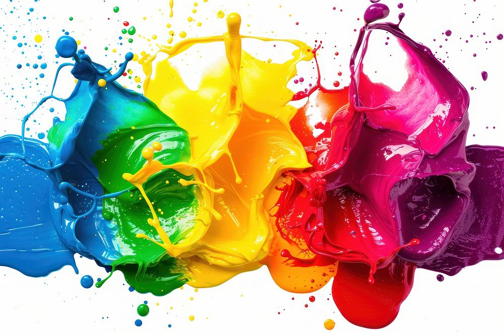 Colorful paint splash backgrounds celebration creativity.