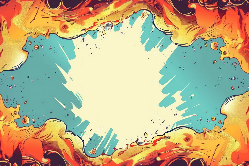 Comic fire border effect backgrounds abstract art.