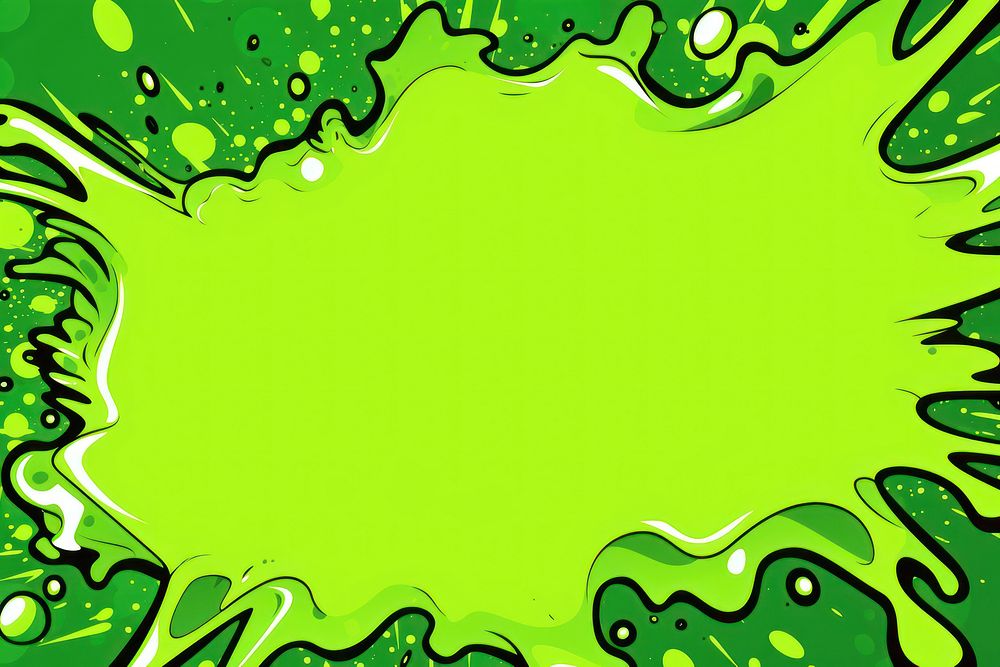 Comic green poison melt splash border effect backgrounds abstract outdoors.