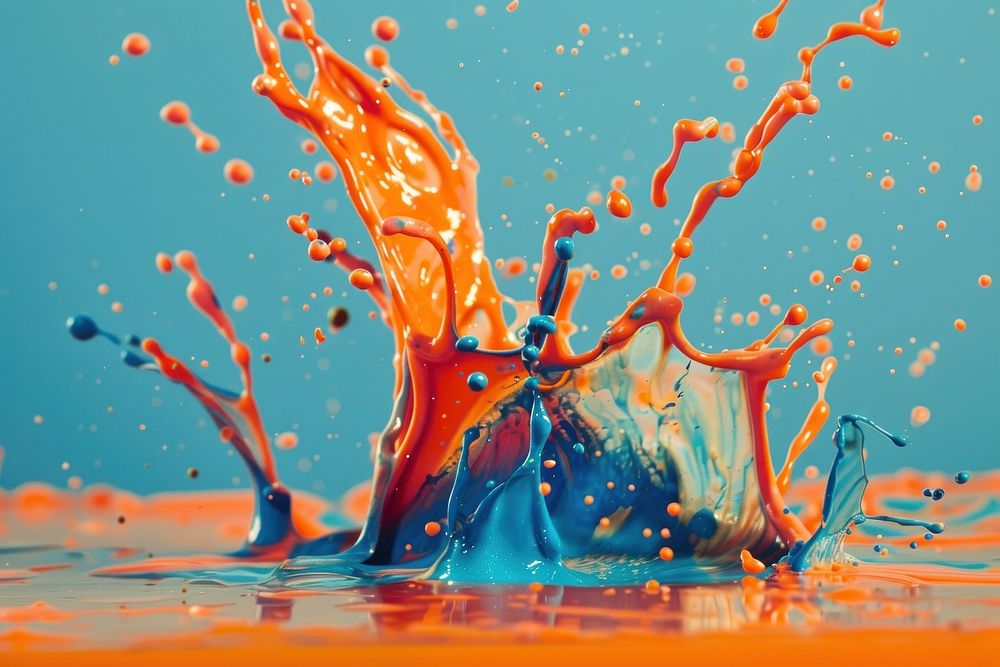 Paint splash splattered creativity reflection.
