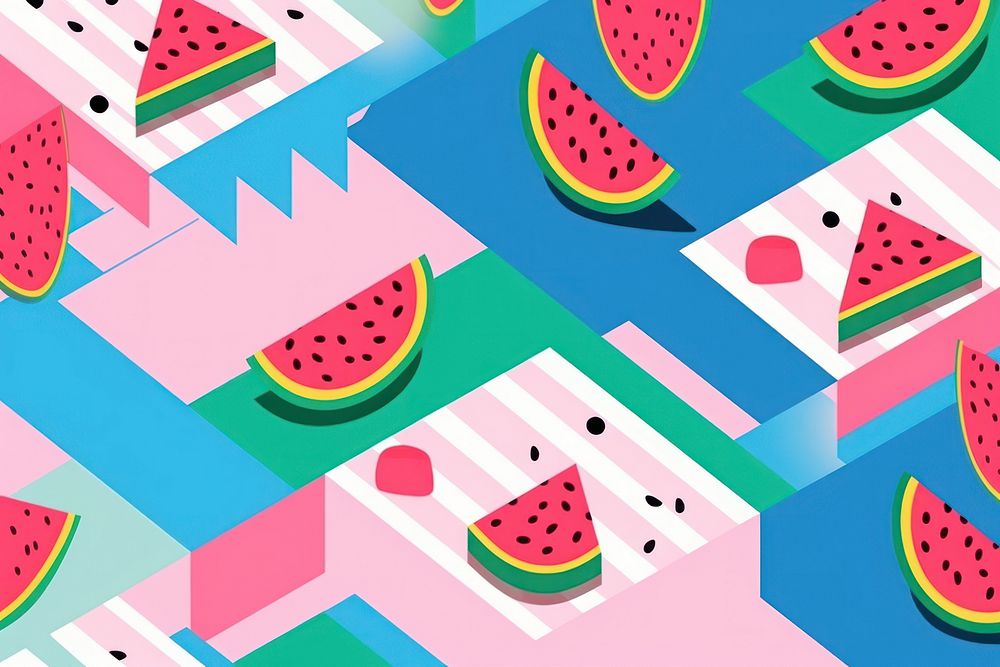 Summer watermelon pattern fruit.
