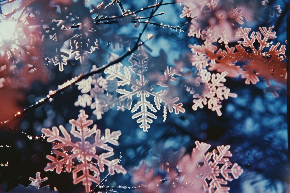 Snowflakes outdoors nature plant.