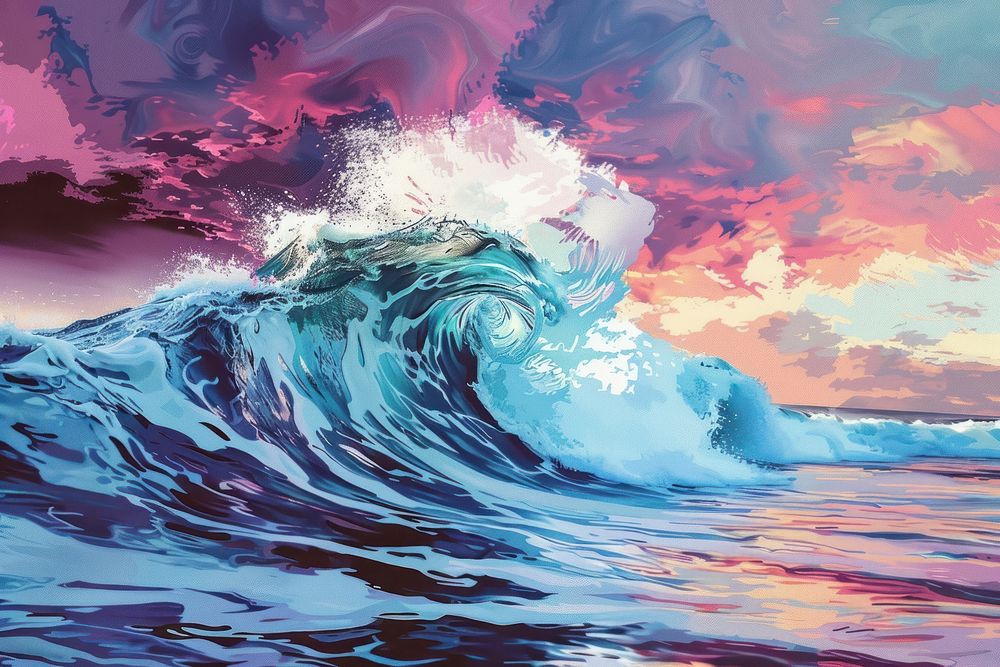 Wave background outdoors painting nature.