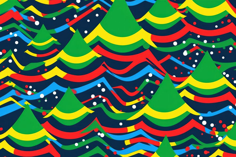 Wave of christmas trees abstract pattern art.