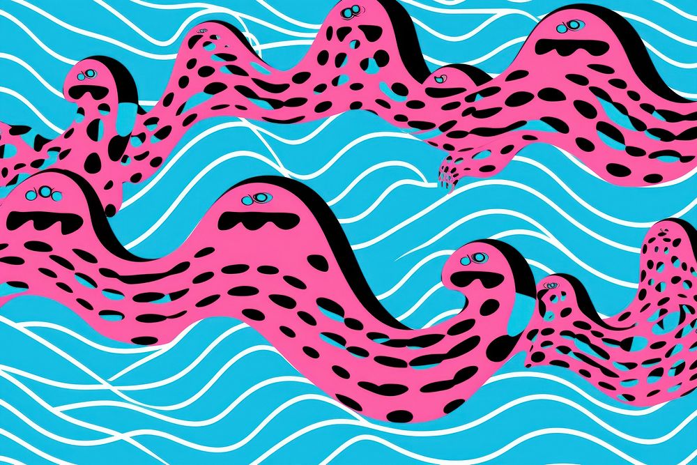Wave of octopus pattern art abstract.