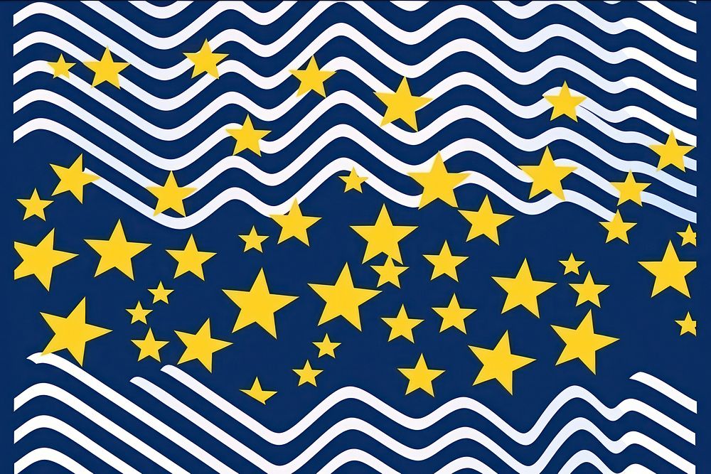 Wave of stars pattern flag backgrounds.