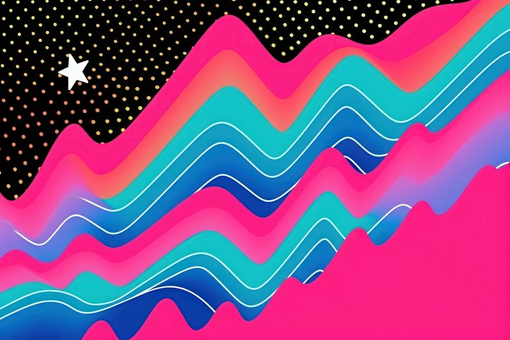 Wave of stars pattern art abstract.
