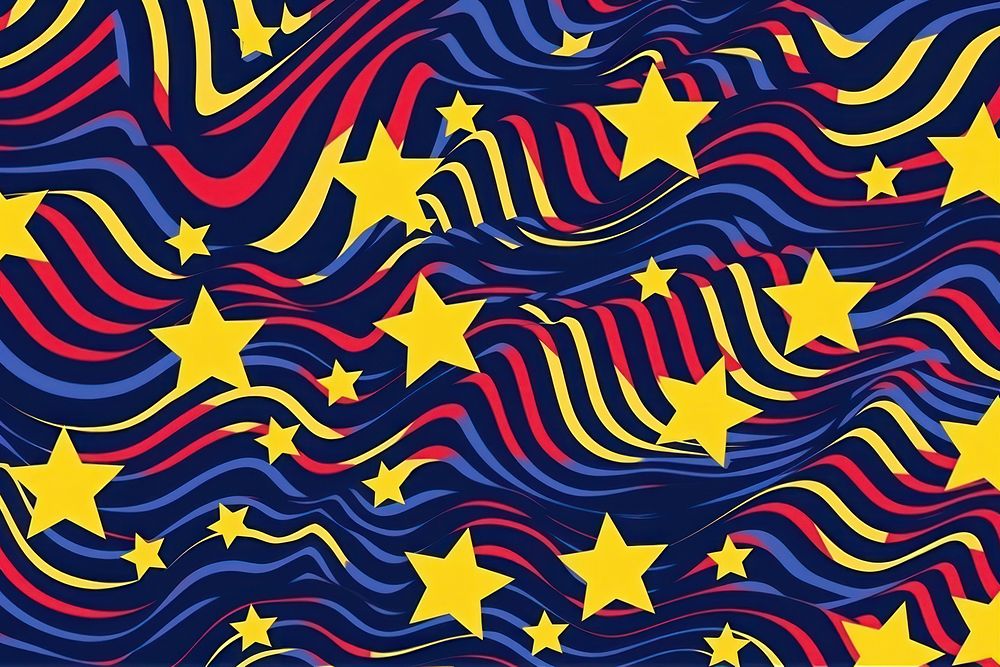 Wave of stars pattern abstract flag.