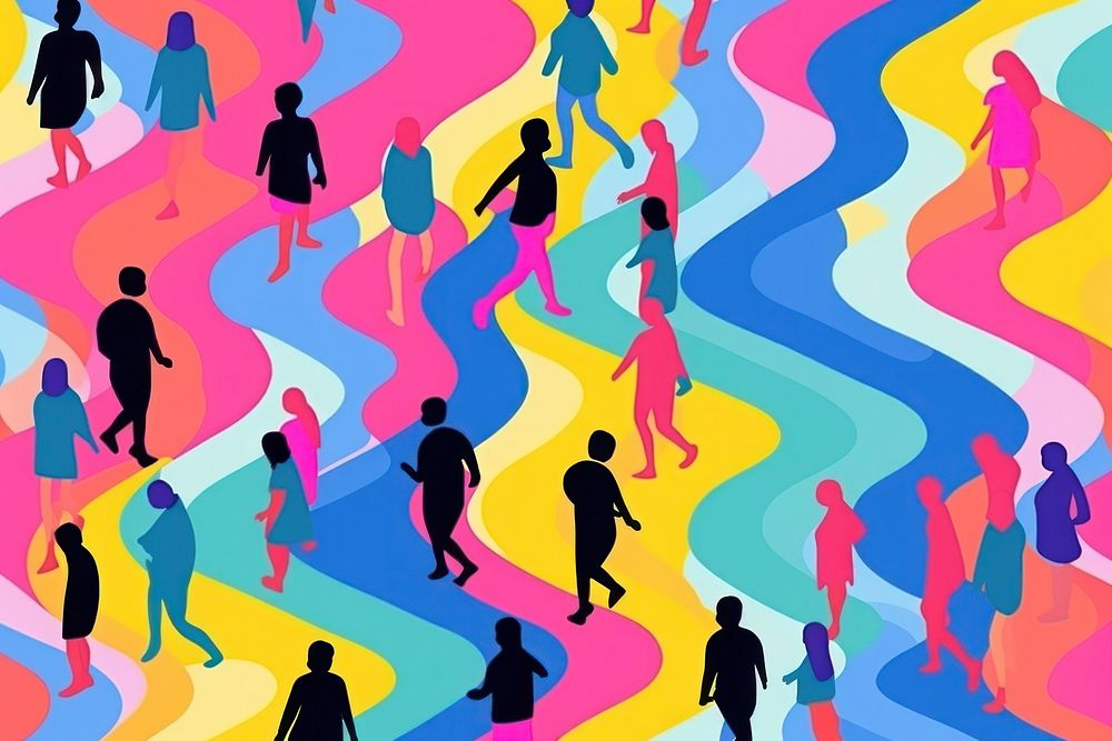 Wave people party pattern abstract | Premium Photo Illustration - rawpixel