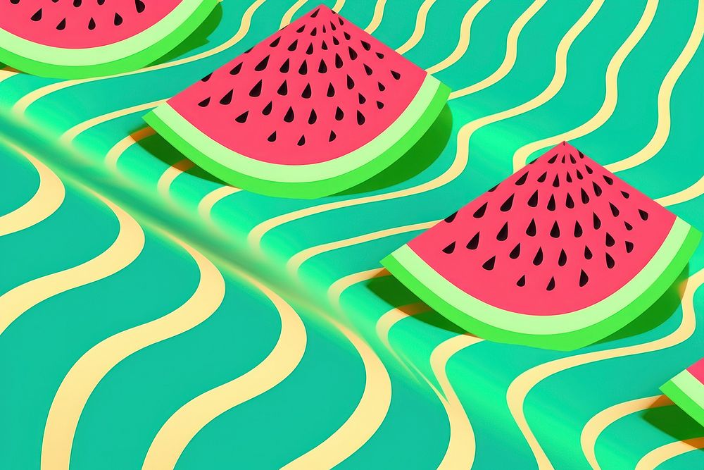 Wave watermelon pattern fruit plant.