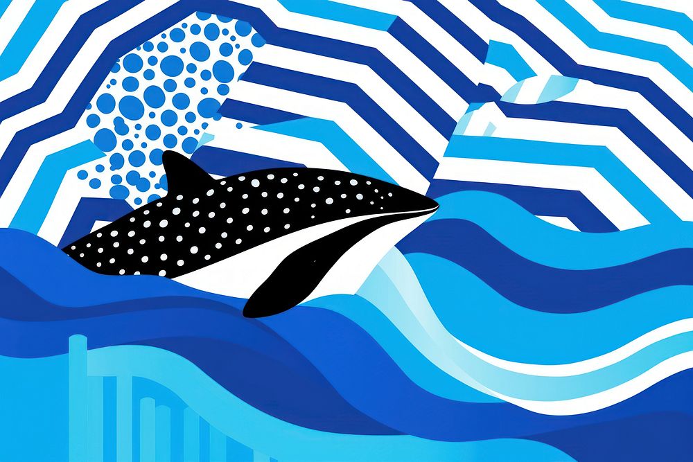 Whale art outdoors pattern.