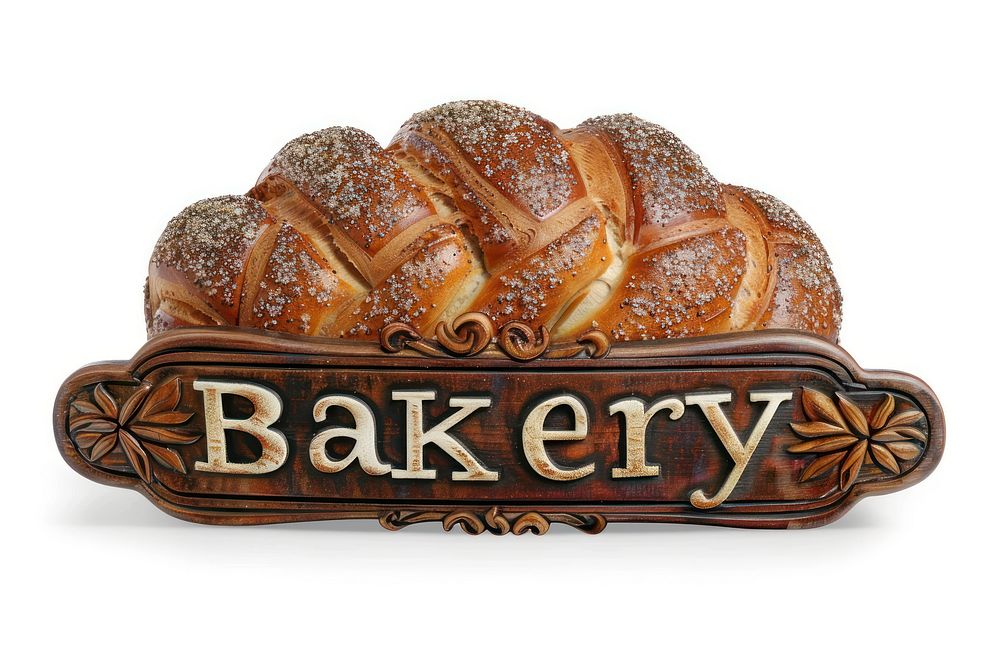 Bakery bread food white background.