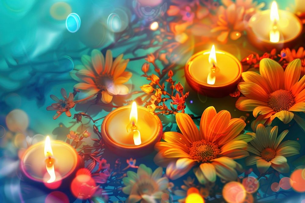 Diwali illuminated celebration flower.