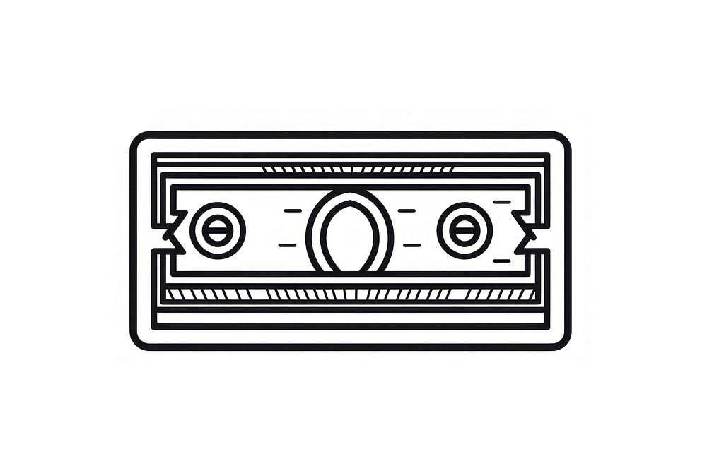 Simple minimal Banknotes vector line icon white background electronics technology.