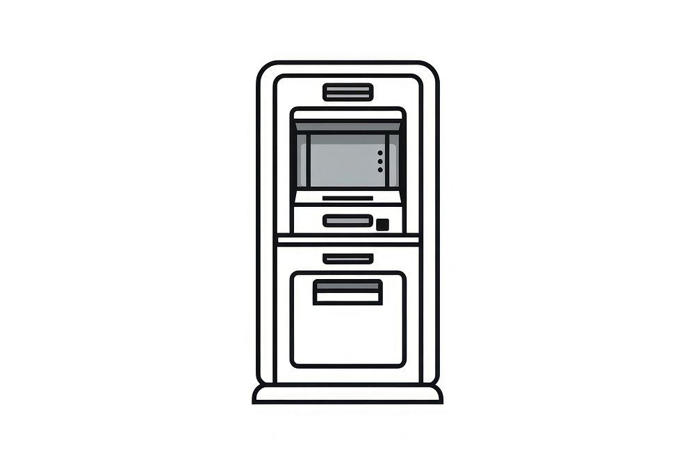 Simple of atm vector line icon white background refrigerator convenience.