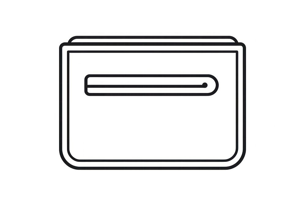 Simple of wallet vector line icon white white background rectangle.