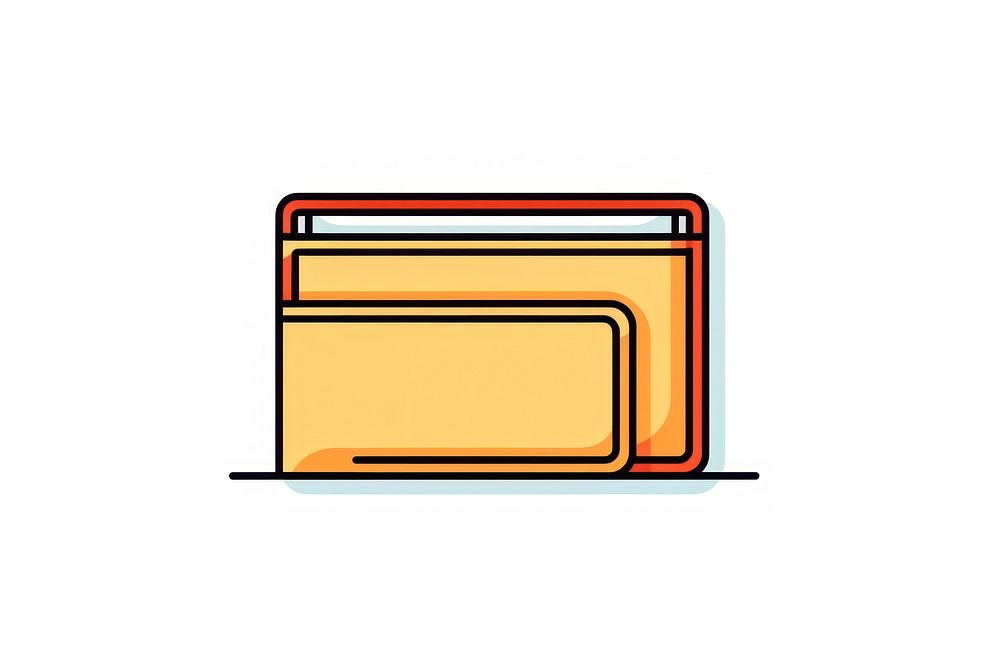 Simple of wallet and money vector line icon white background technology rectangle.