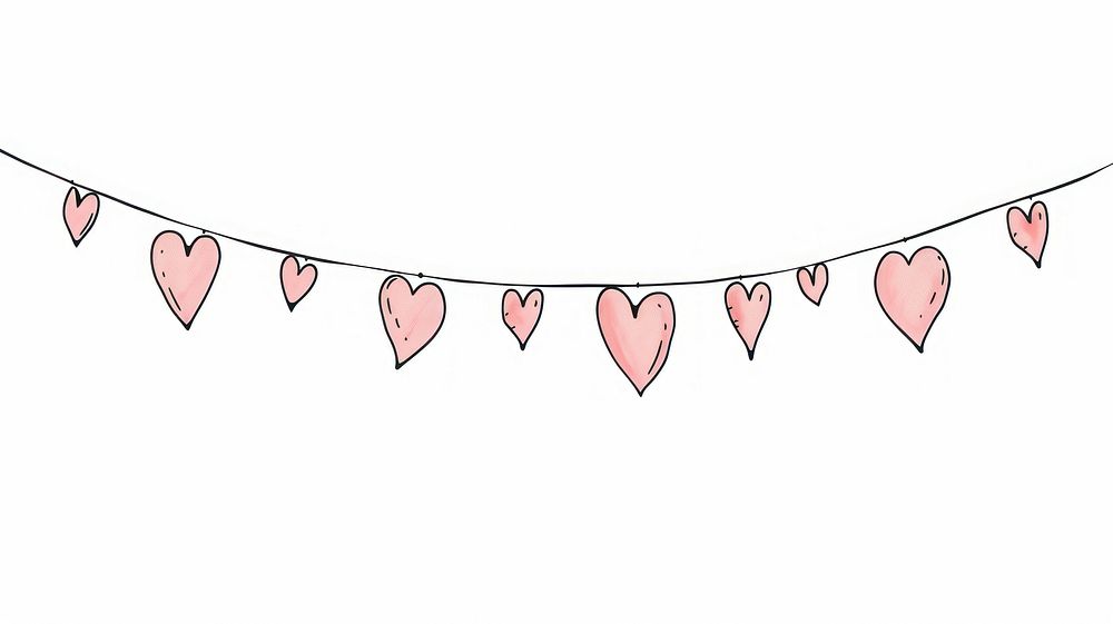 Pink hearts string line lip clothesline.