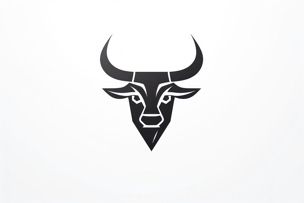 Simple Bull market vector line icon mammal logo bull.