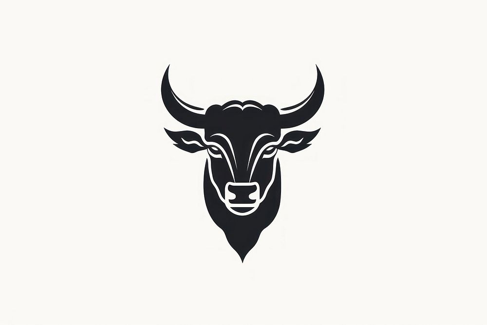 Simple Bullish vector line icon logo livestock animal.