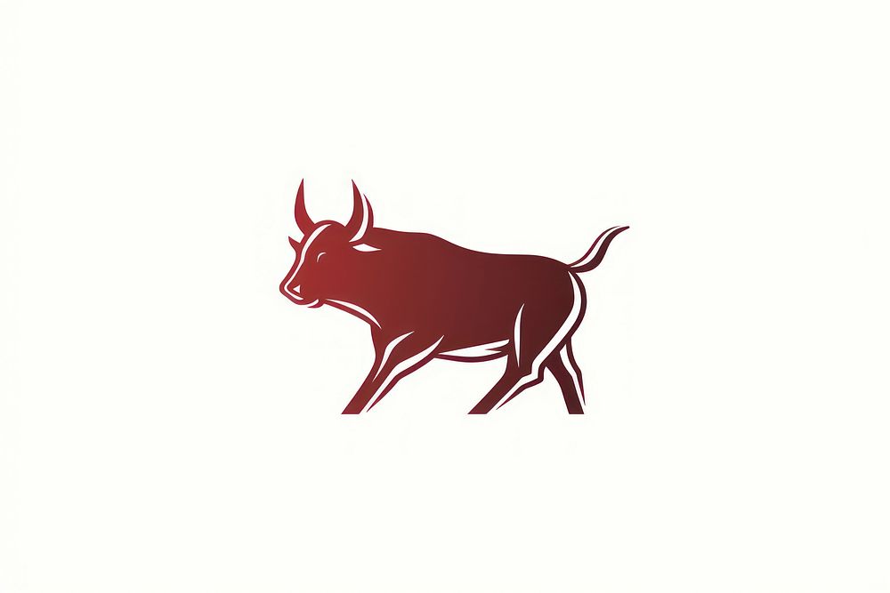 Simple Bullish vector line icon livestock animal mammal.