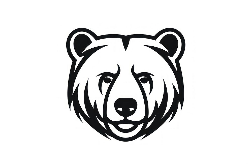 Simple Bear market vector line icon bear mammal nature.