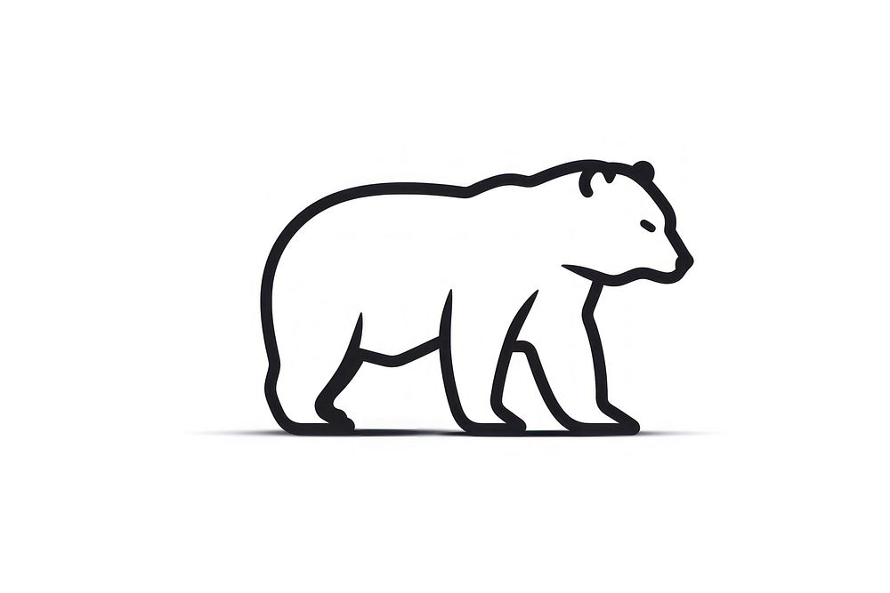 Simple Bearish vector line icon wildlife animal mammal.