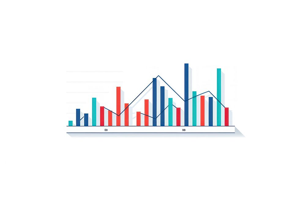 Simple finance analytics vector line icon graph chart white background.