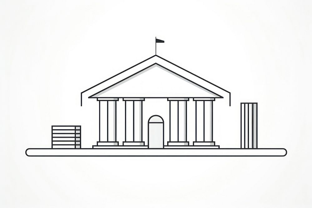 Simple finance vector line icon architecture diagram drawing.
