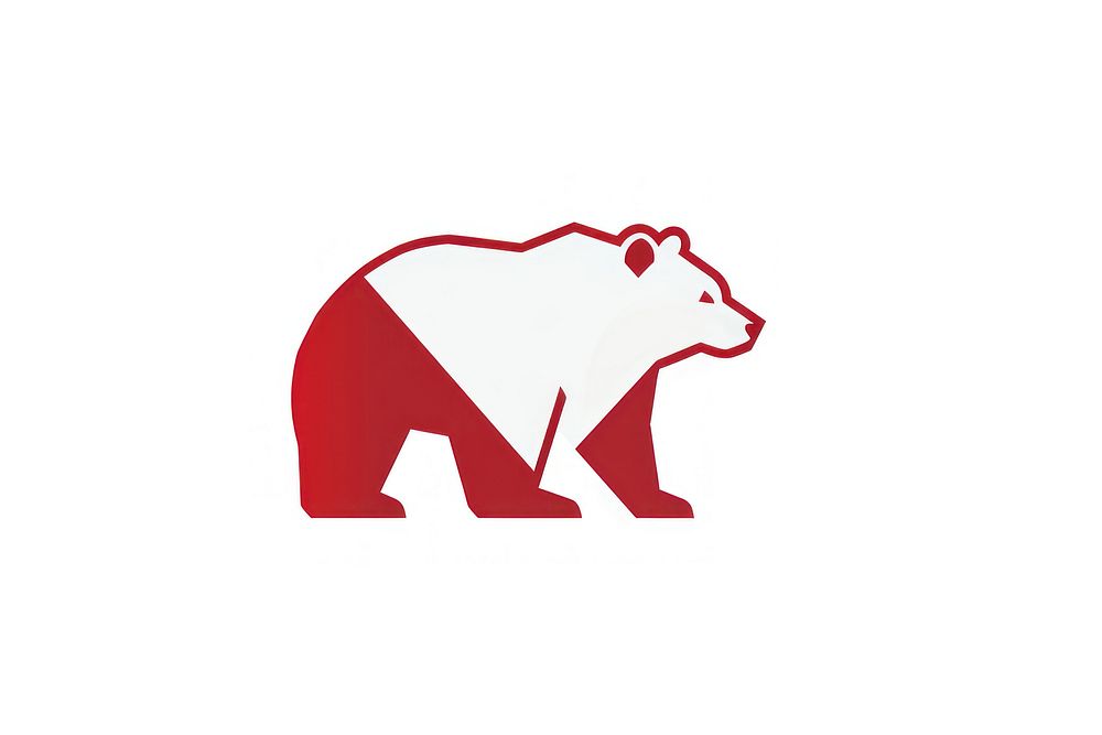 Simple graph Bear market vector line icon bear wildlife mammal.