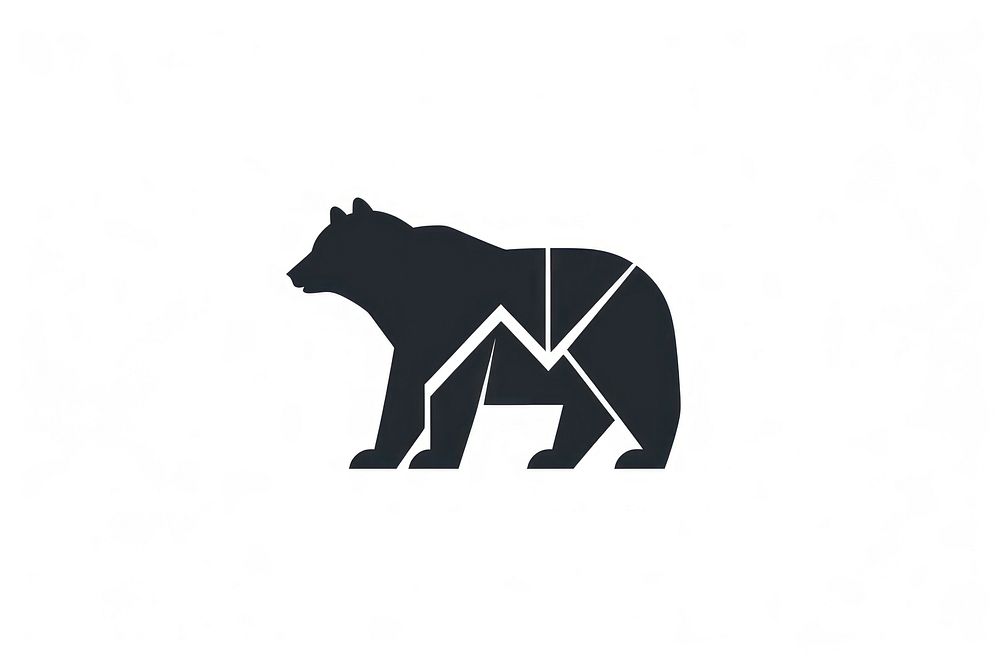 Simple graph Bear market vector line icon bear logo mammal.