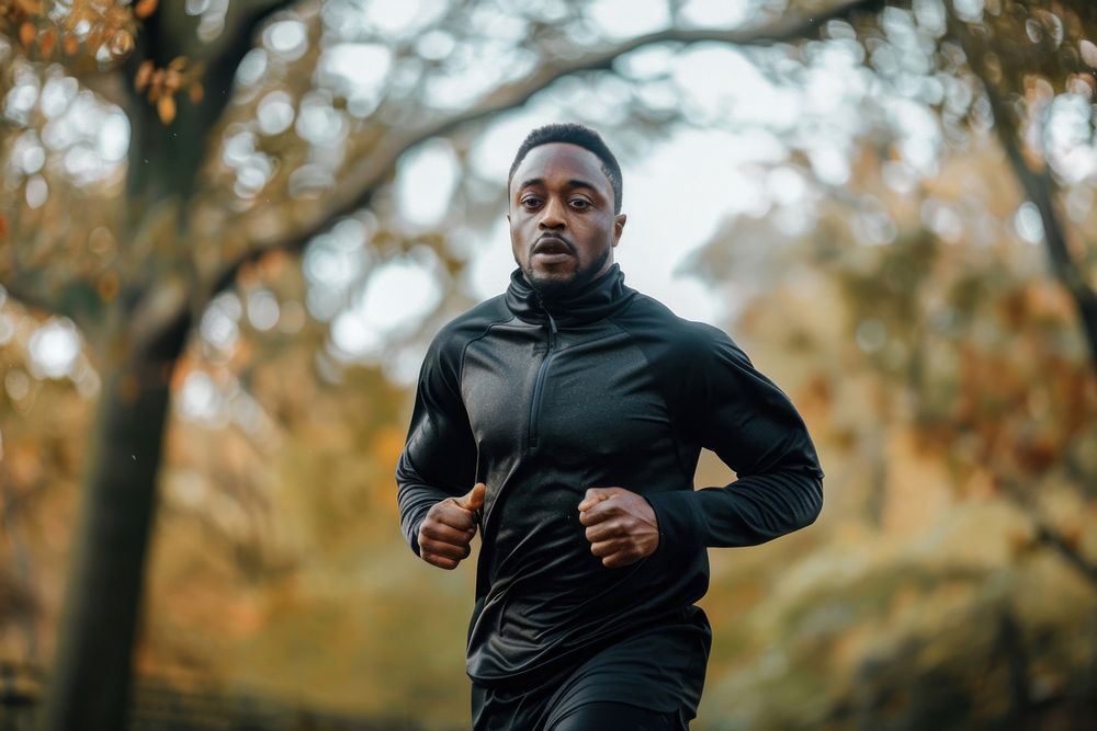 Person exercising running portrait jogging.