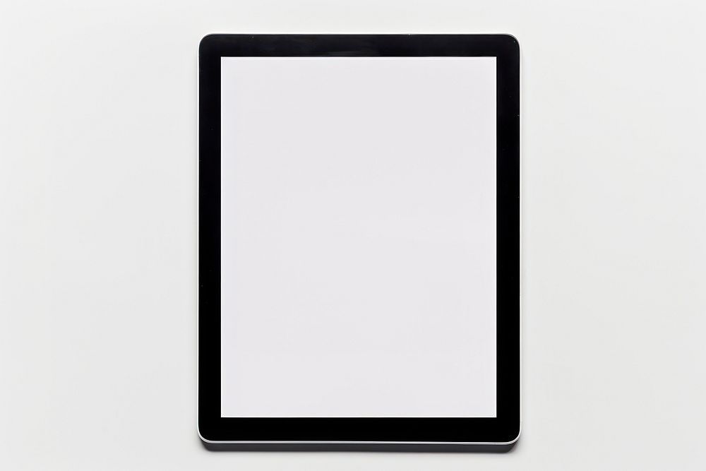 A big tablet mockup with a hand holding stylus Pen computer screen white background.